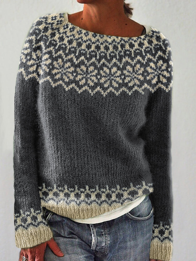 Vintage Jacquard Cozy Icelandic Sweater artswardrobe