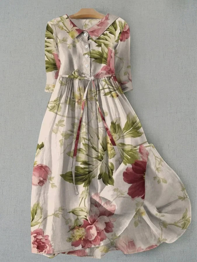 Maxi floral dress with buttons