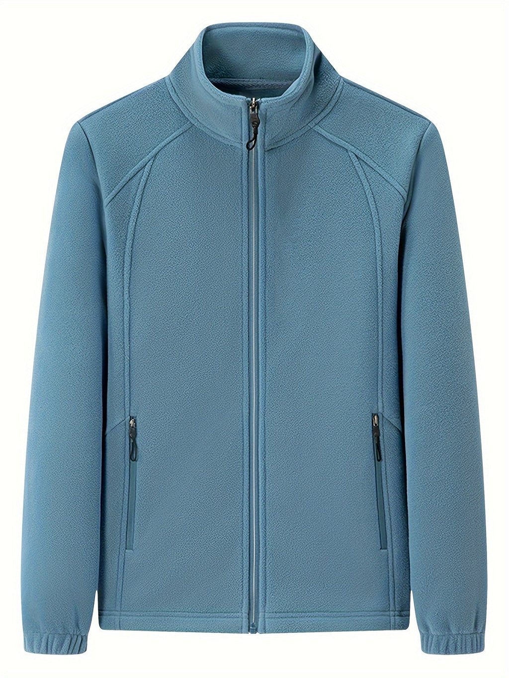 Plush women's outdoor jacket with stand-up collar and long sleeves