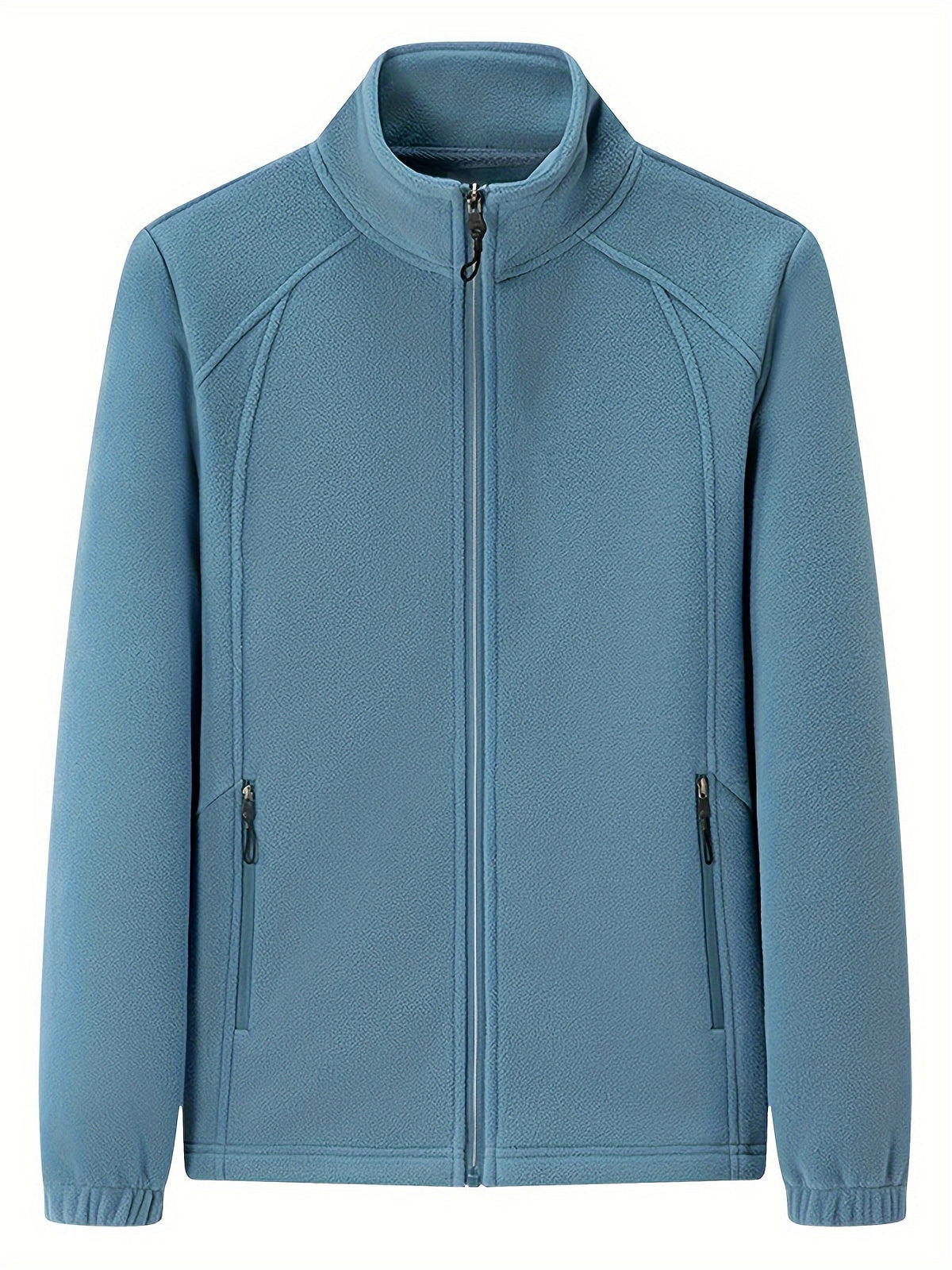 Plush women's outdoor jacket with stand-up collar and long sleeves