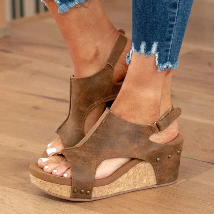 Elegant summer wedge sandals