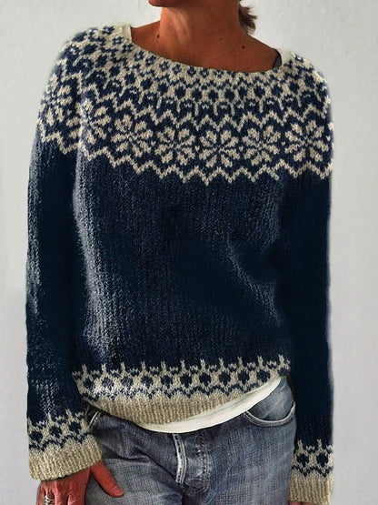 Vintage Jacquard Cozy Icelandic Sweater artswardrobe