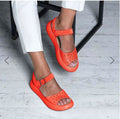 Open sandals with adjustable strap