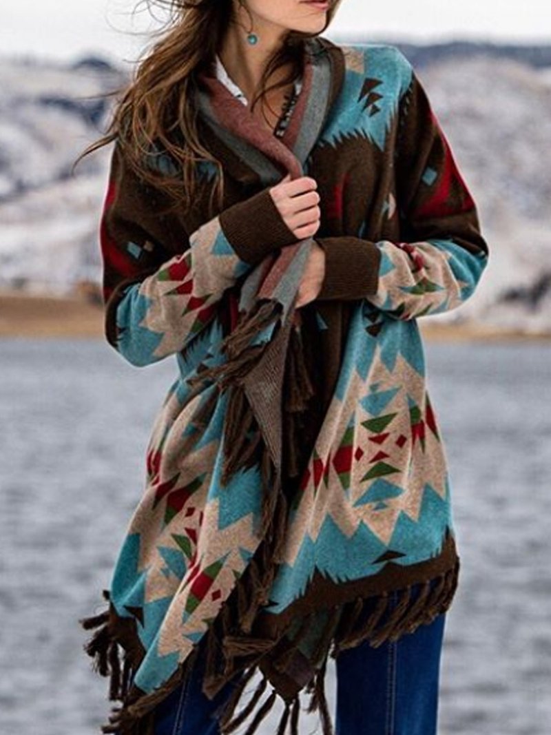 Wool Pullover with Watercolor Floral Print