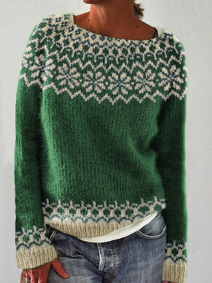 Vintage Jacquard Cozy Icelandic Sweater artswardrobe