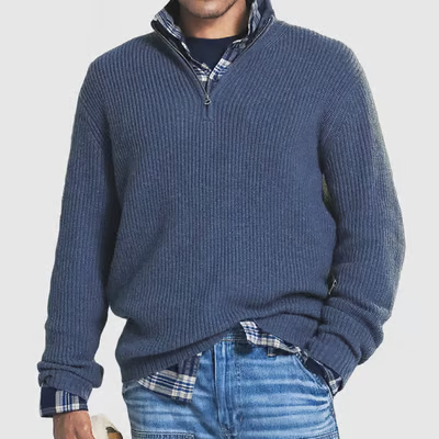 Men's Cashmere Business Casual Zipper Sweater elevenforest