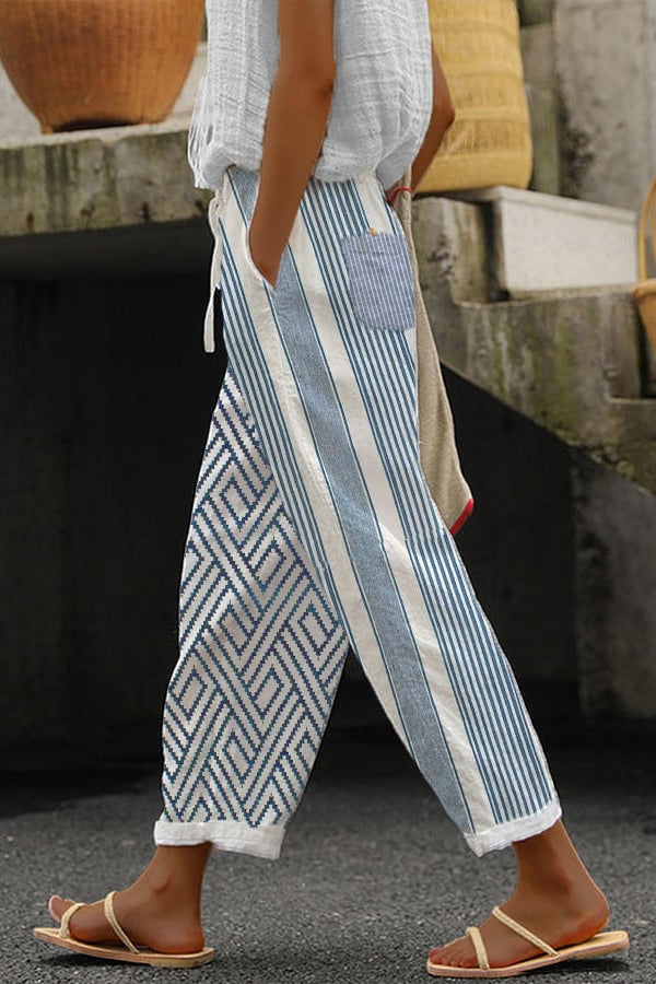 Fitted, loose-fitting pants