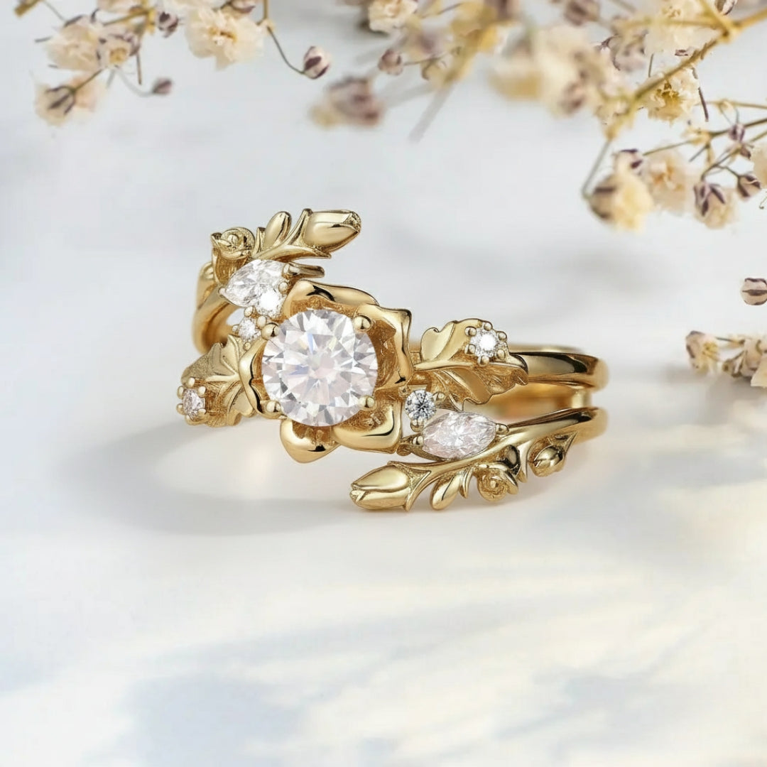 Moissanite Ring Set
