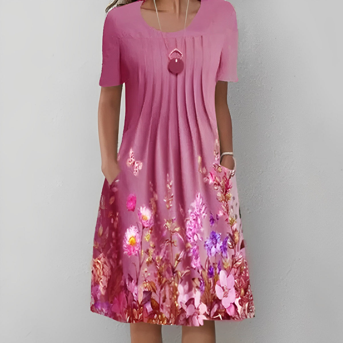Midi dress with floral print