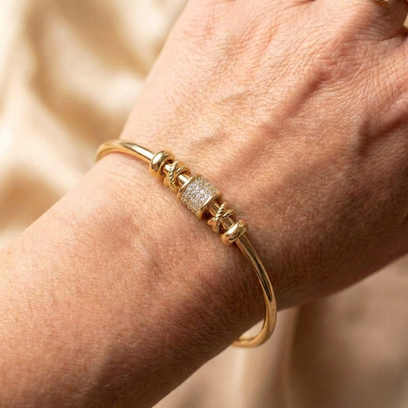 Adjustable Bracelet With Golden Charms