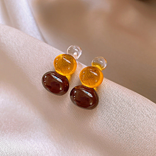 Amber Glass Drop Earrings