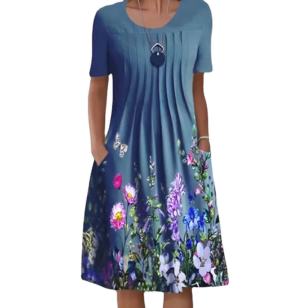 Midi dress with floral print