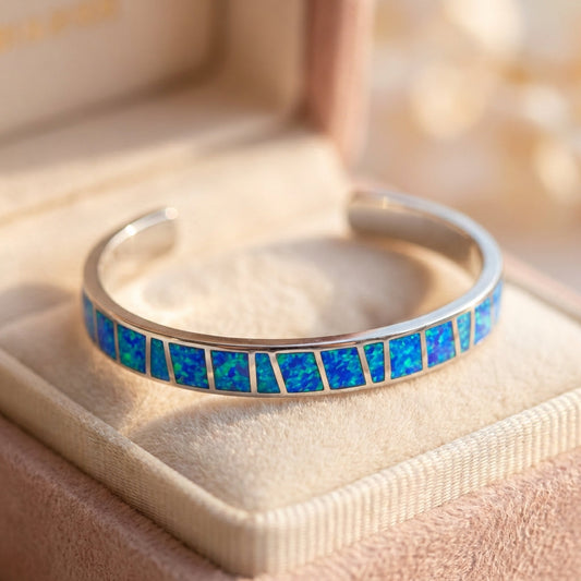 Blue And Silver Opal Bracelet