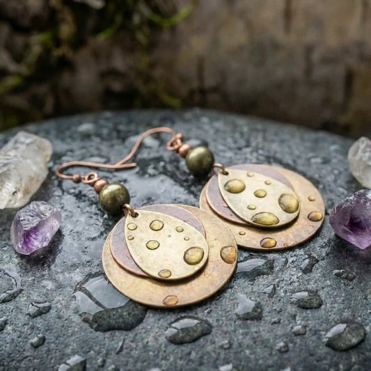 Bohemian Bronze Dangle Earrings