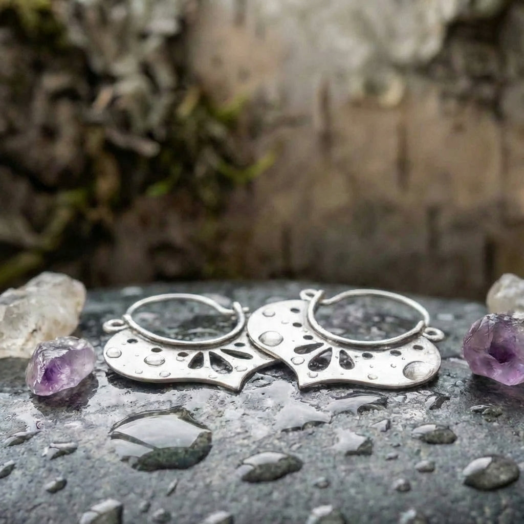 Bohemian Heart Hoop Earrings