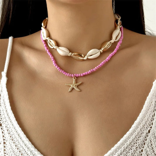 Bohemian Shell Starfish Necklace