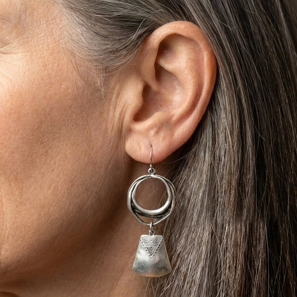 Silver Geometric Earrings
