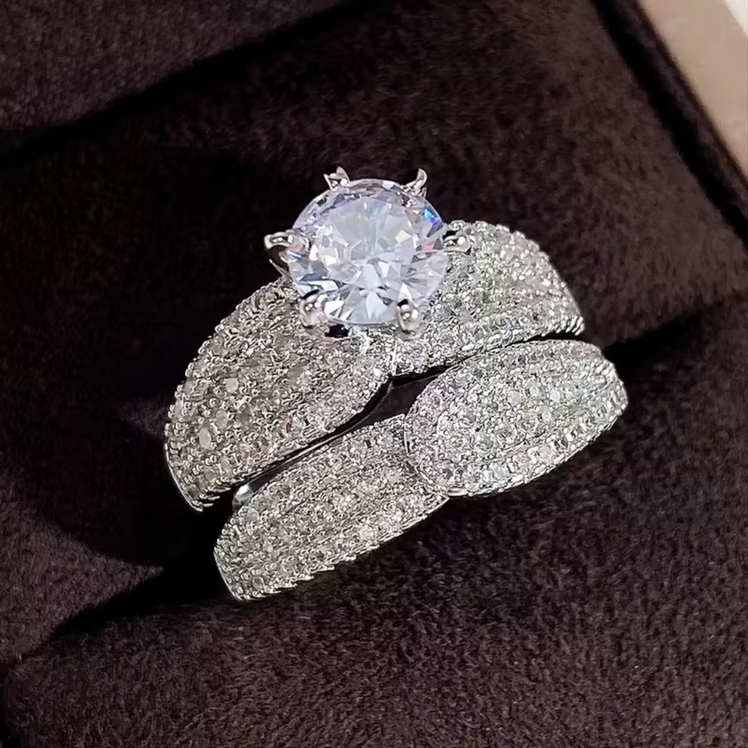 Bridal Zirconia Silver Ring Set