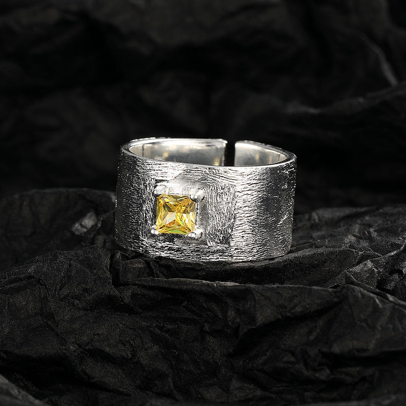 Citrine Textured Cuff Ring