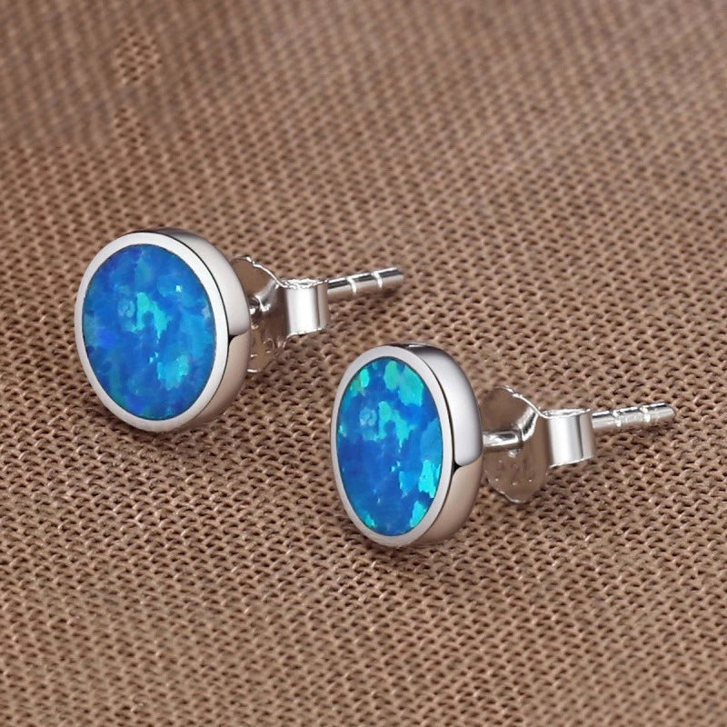 Classic Blue Opal Earrings