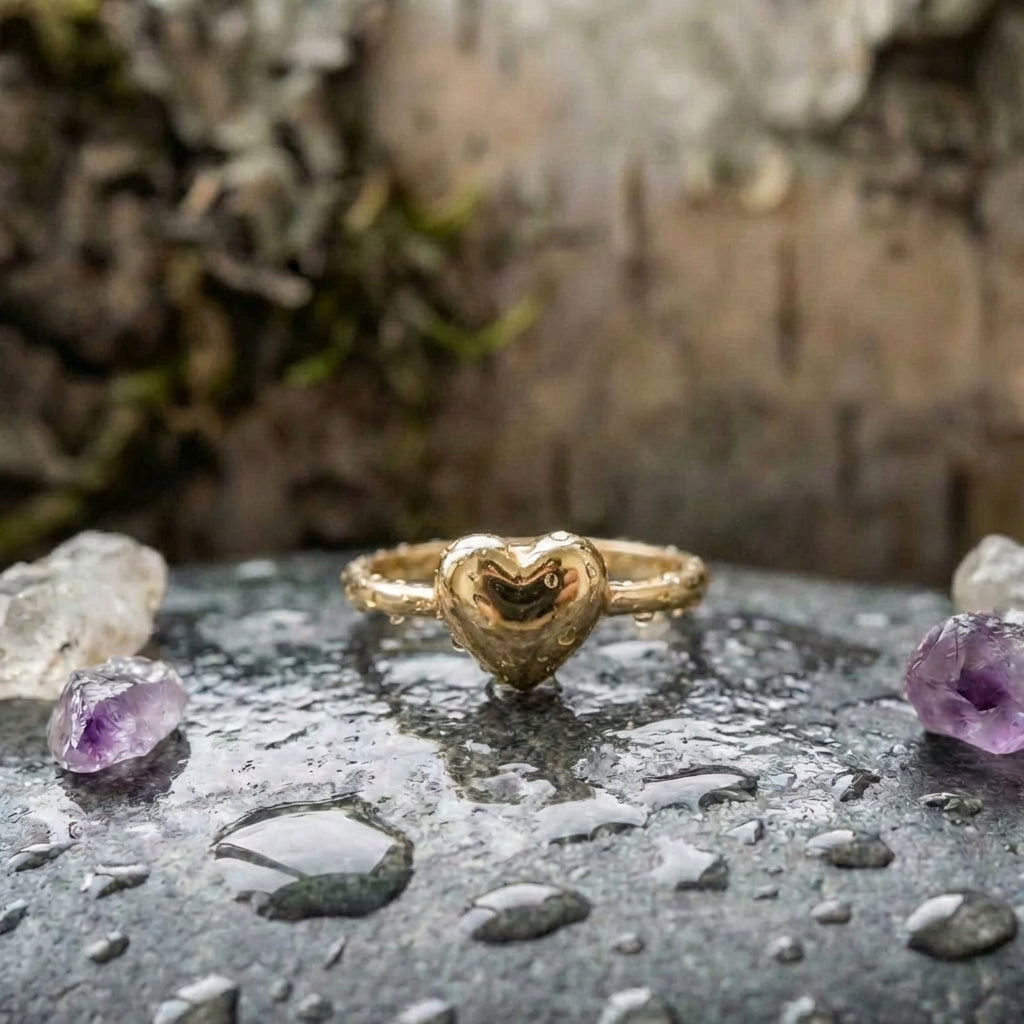 Classic Heart Gold Ring