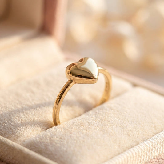 Classic Heart Gold Ring