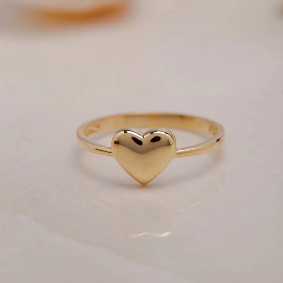 Classic Heart Gold Ring