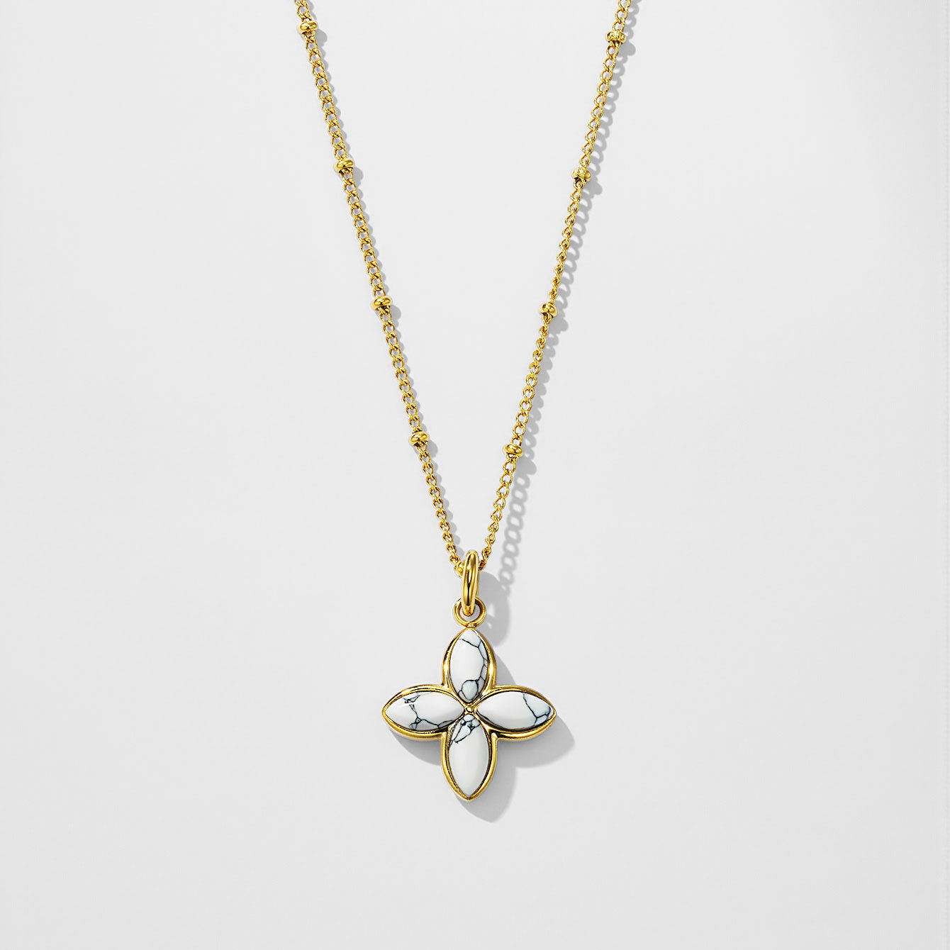 Classic Marble Cross Necklace