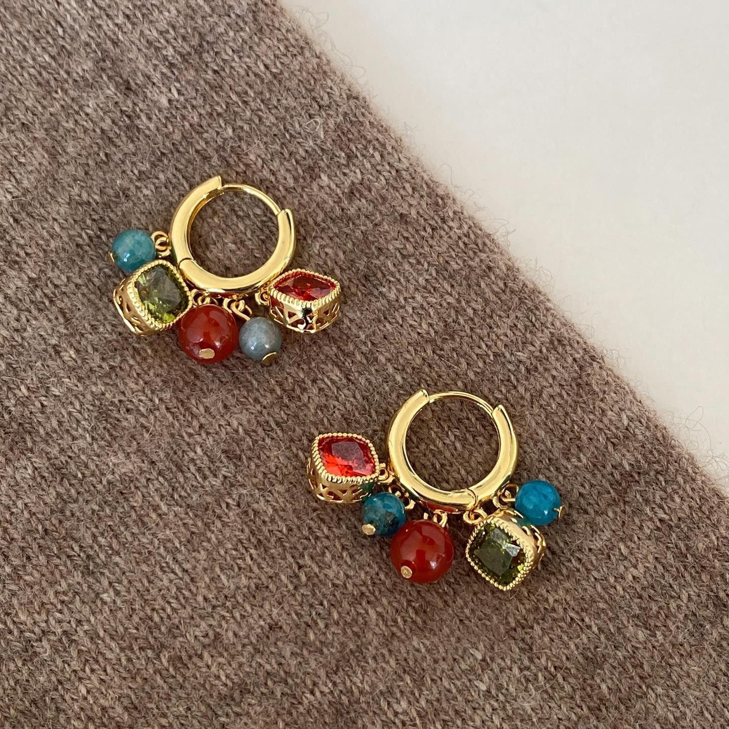 Colorful Gemstone Earrings