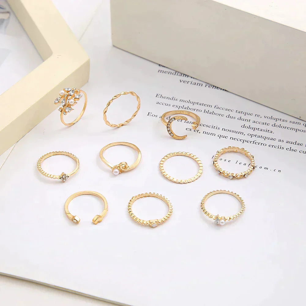 10-pack Silver and Gold Plated Rings