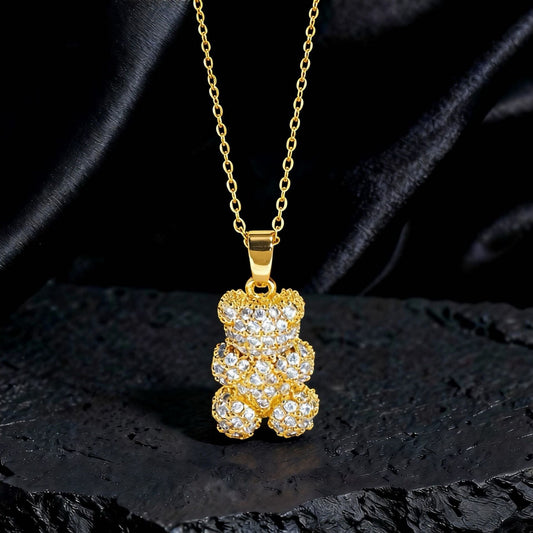 Crystal Teddy Bear Necklace