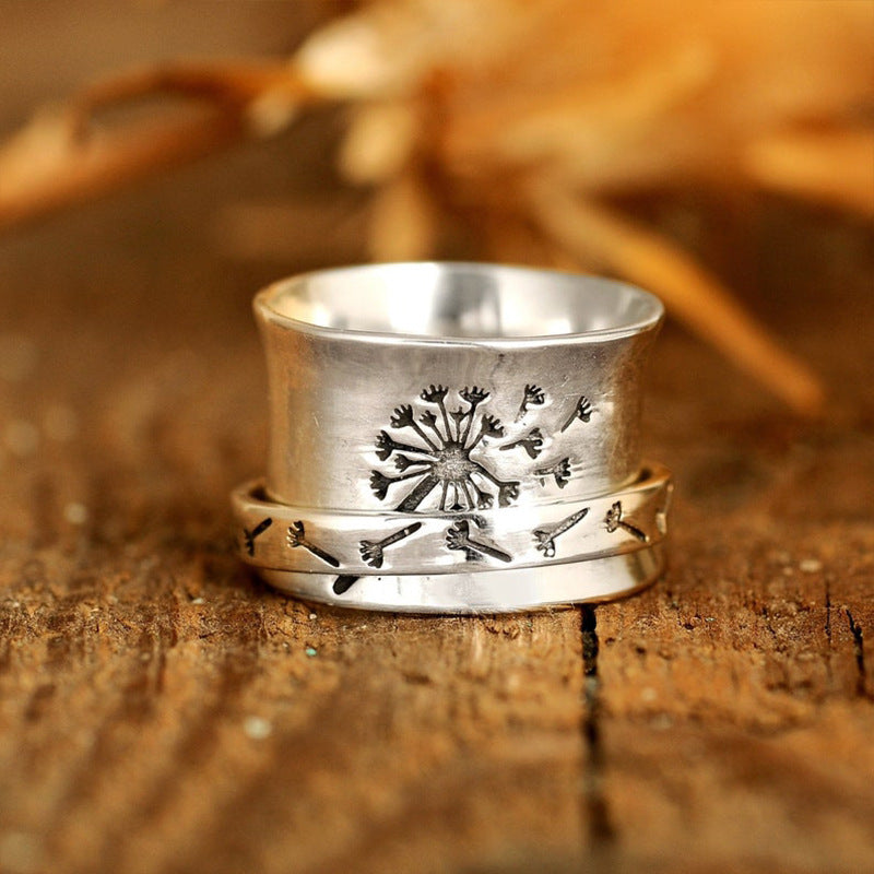 Dandelion Silver Ring