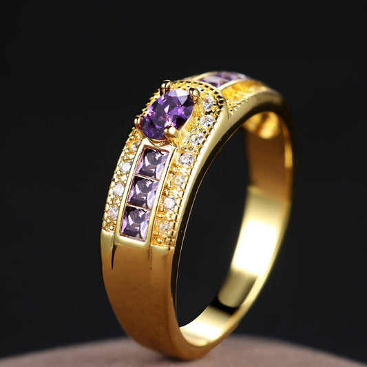 Elegant Amethyst Gold Ring