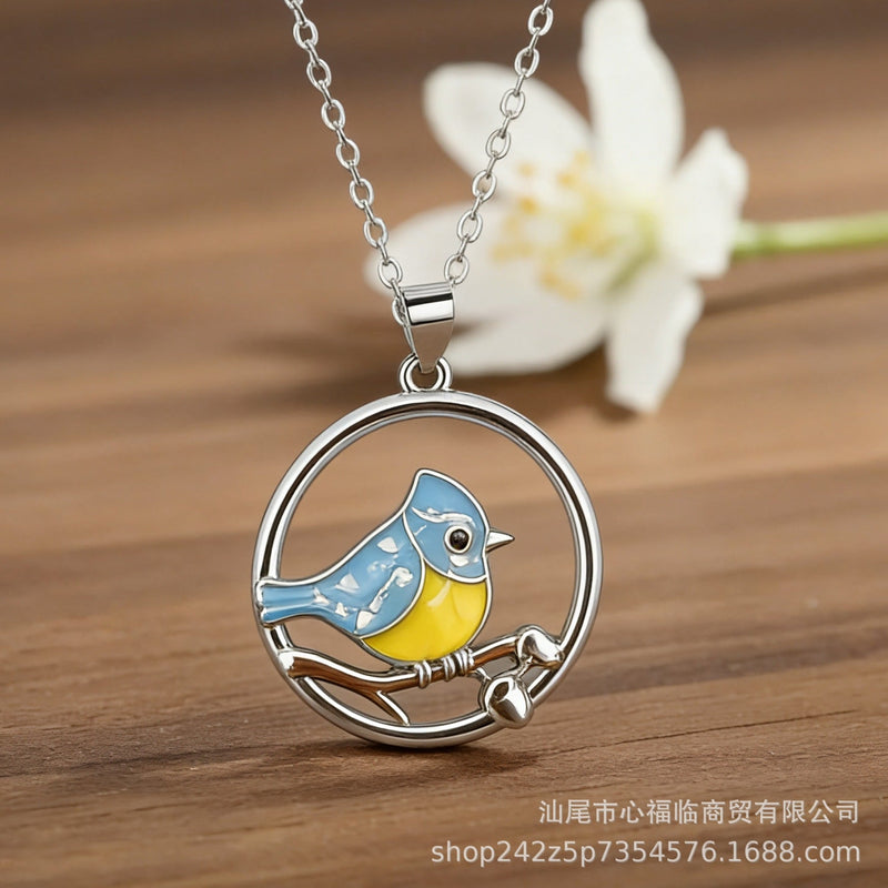 Elegant Blue Bird Necklace