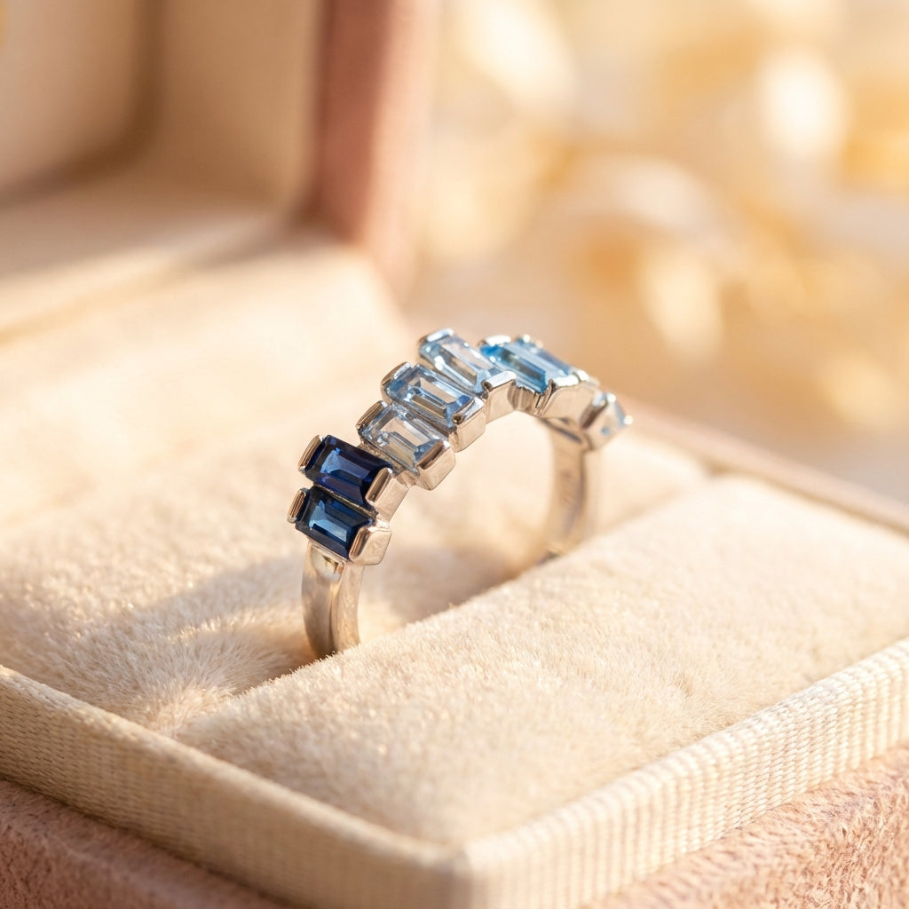 Elegant Blue Zirconia Ring