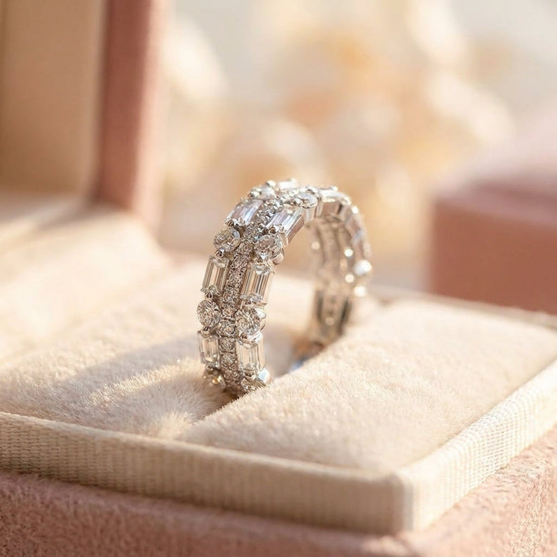 Elegant Crystal Engagement Ring