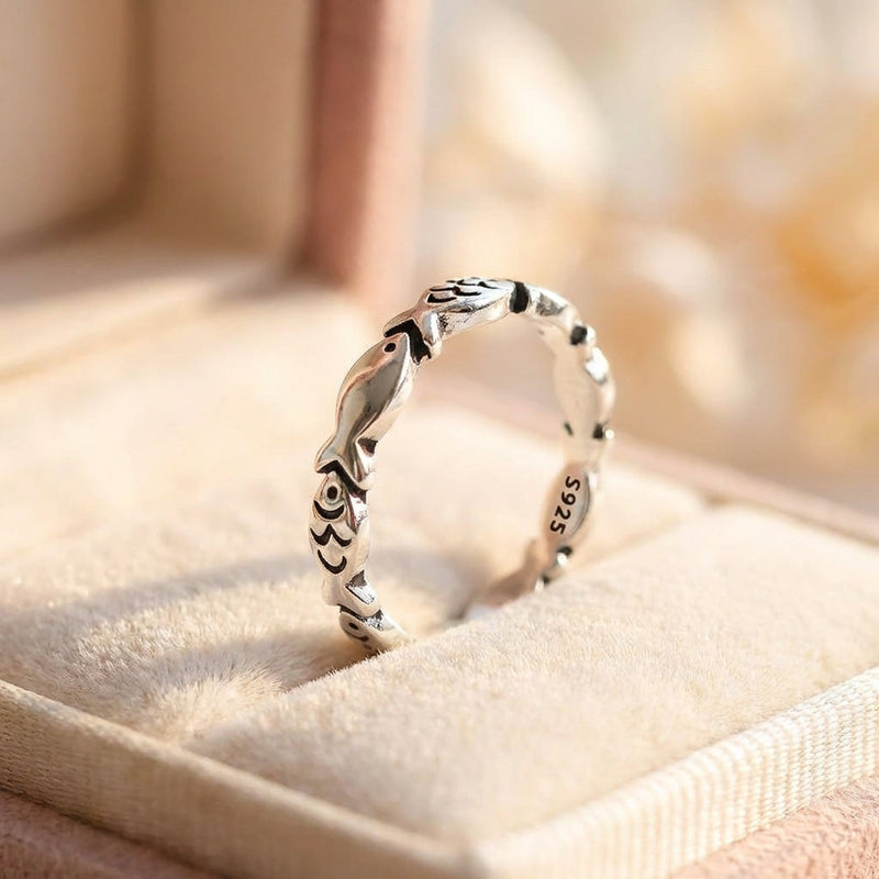 Elegant Fish Silver Ring