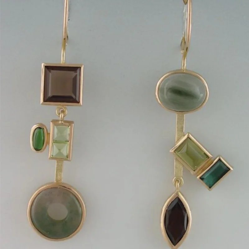 Elegant Geometric Stone Earrings