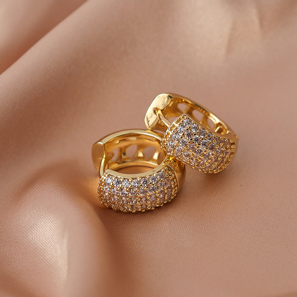 Elegant Gold Crystal Earrings