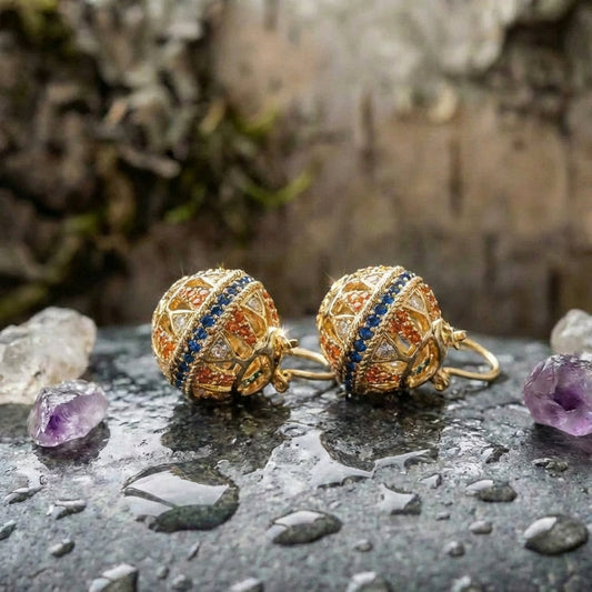 Elegant Gold Sphere Earrings