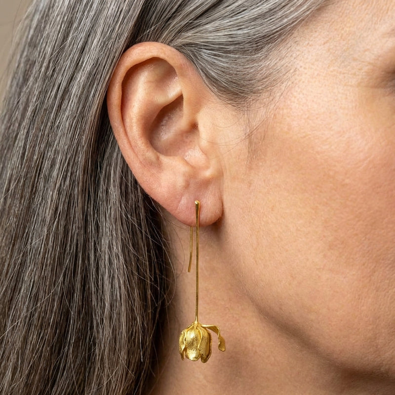 Gold Tulip Earrings