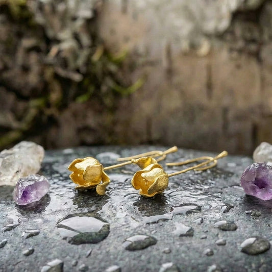 Elegant Gold Tulip Earrings