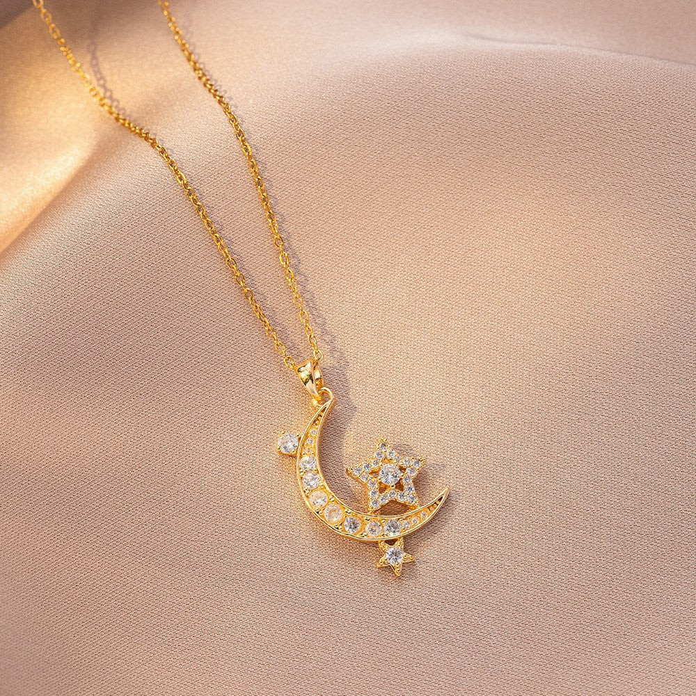 Elegant Moon Star Necklace