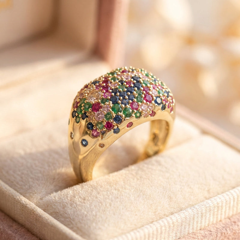 Elegant Multicolor Zircon Ring
