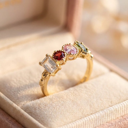 Elegant Multistone Cubic Zirconia Ring