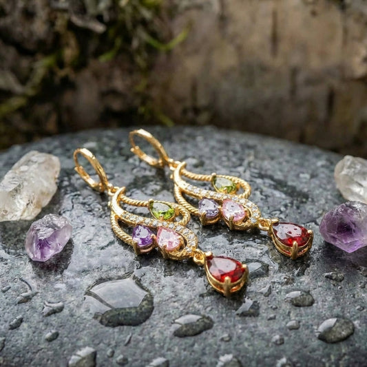 Elegant Multistone Drop Earrings