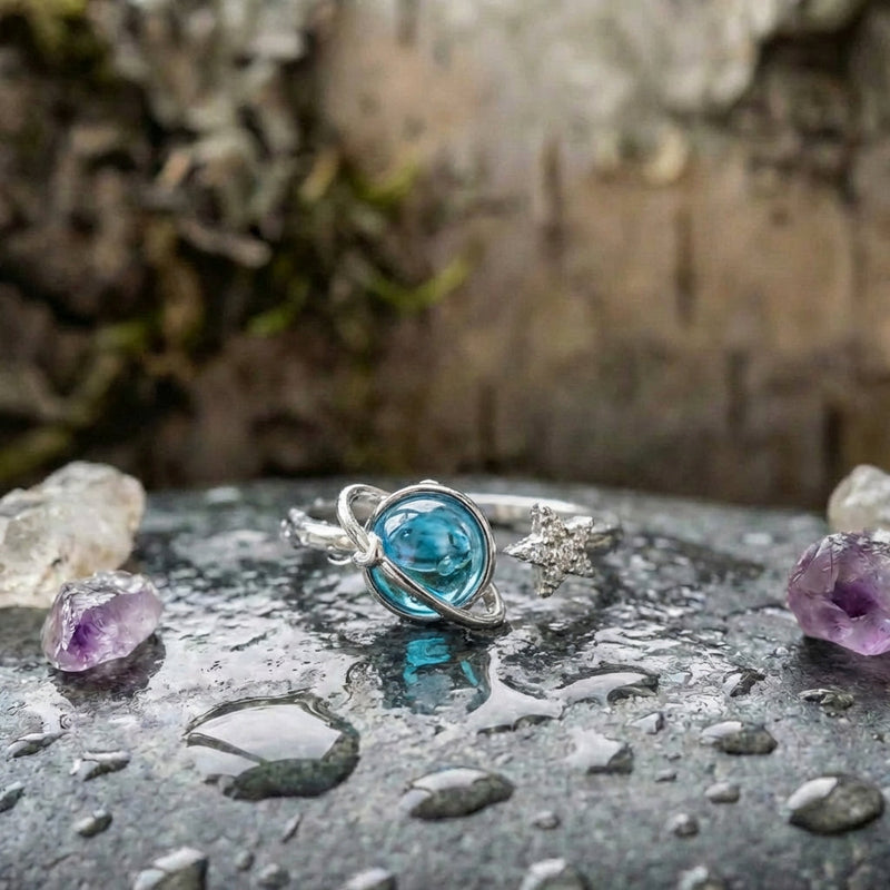 Elegant Opal Planet Ring