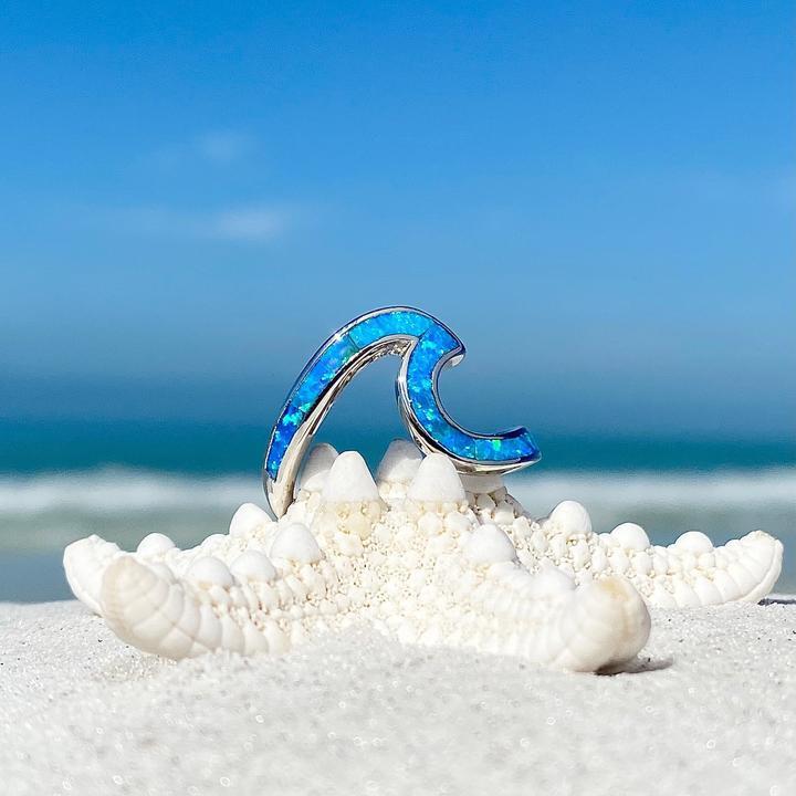 Elegant Opal Wave Ring