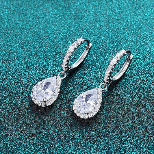 Elegant Pear Cut Crystal Drop