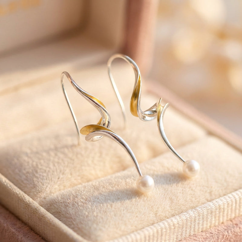 Elegant Pearl Dangle Earrings